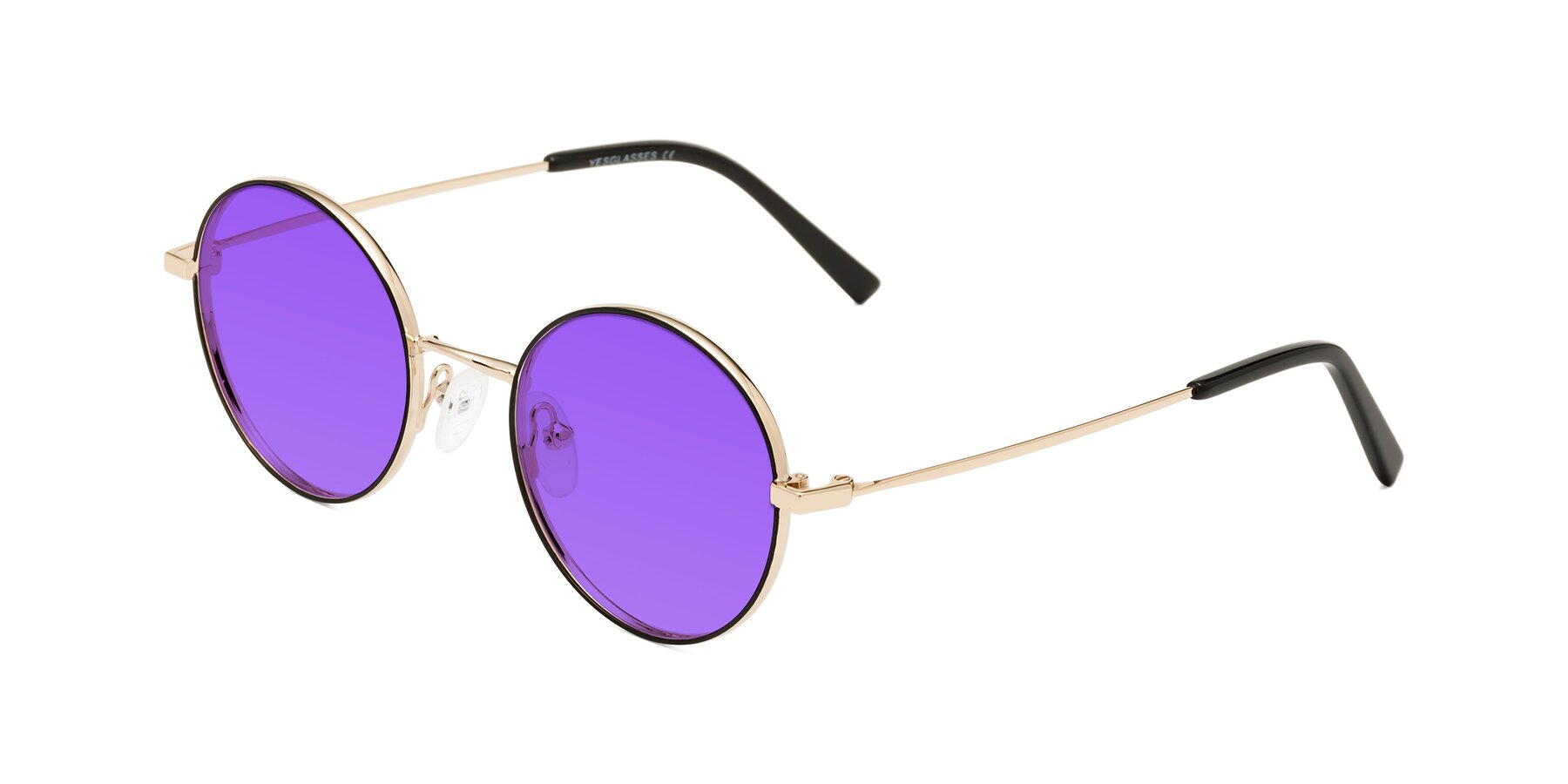 Angle of Moore in Black-Gold with Purple Tinted Lenses
