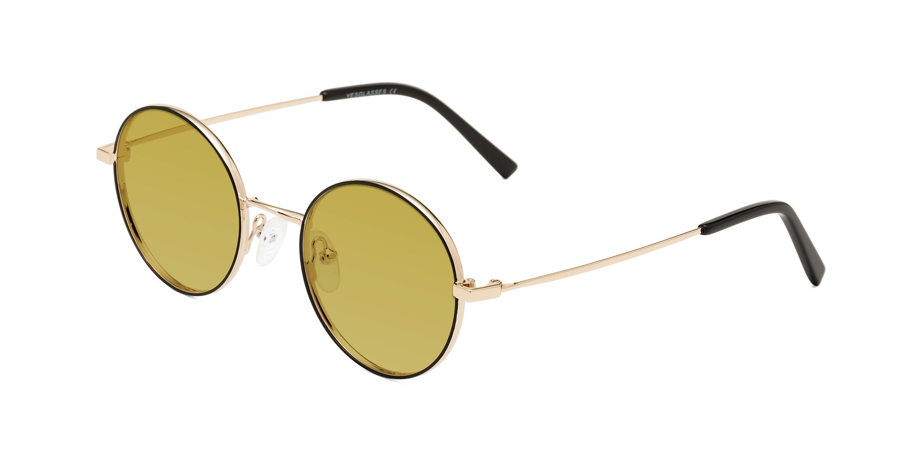 Angle of Moore in Black-Gold with Champagne Tinted Lenses