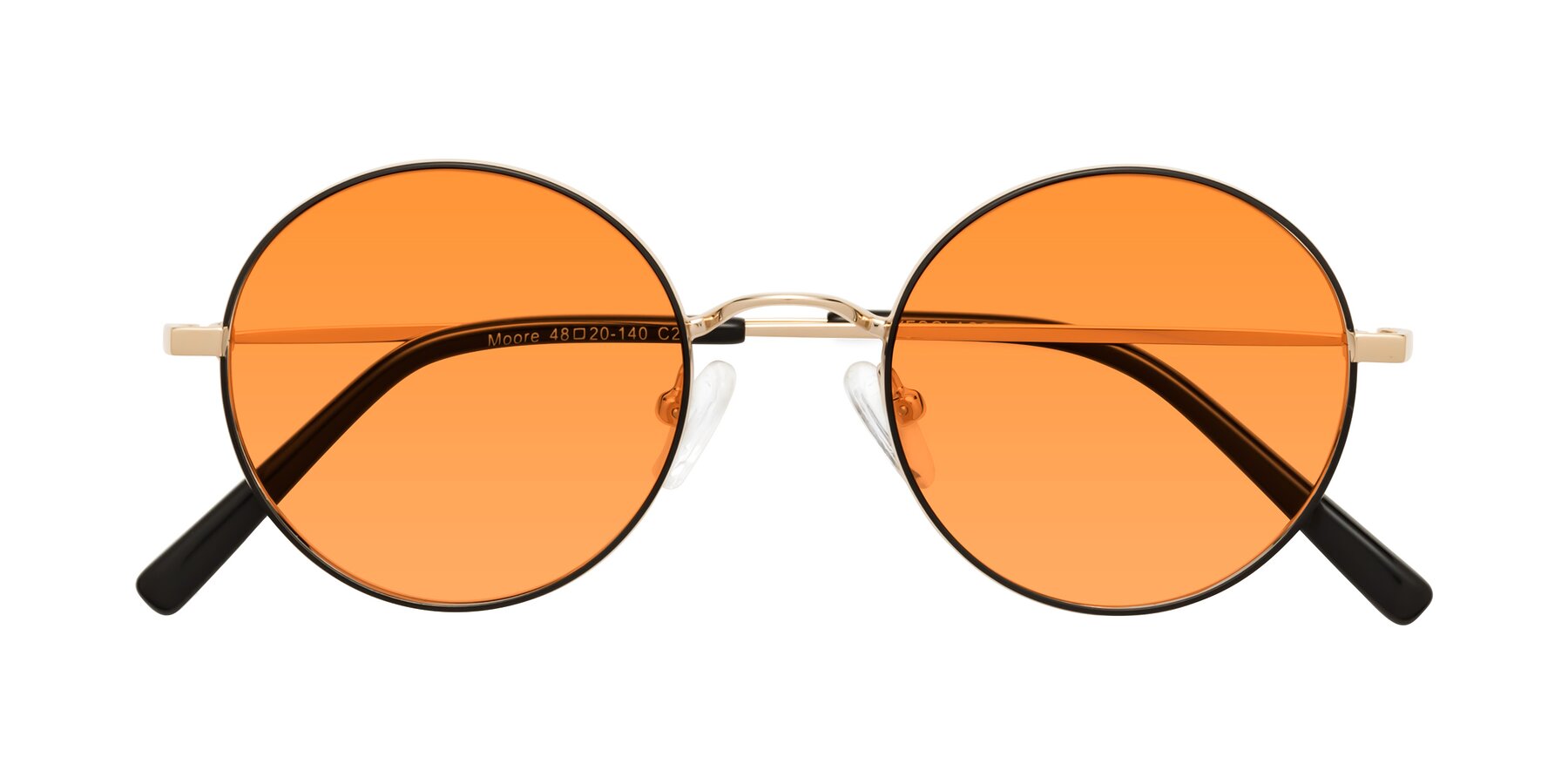 Folded Front of Moore in Black-Gold with Orange Tinted Lenses