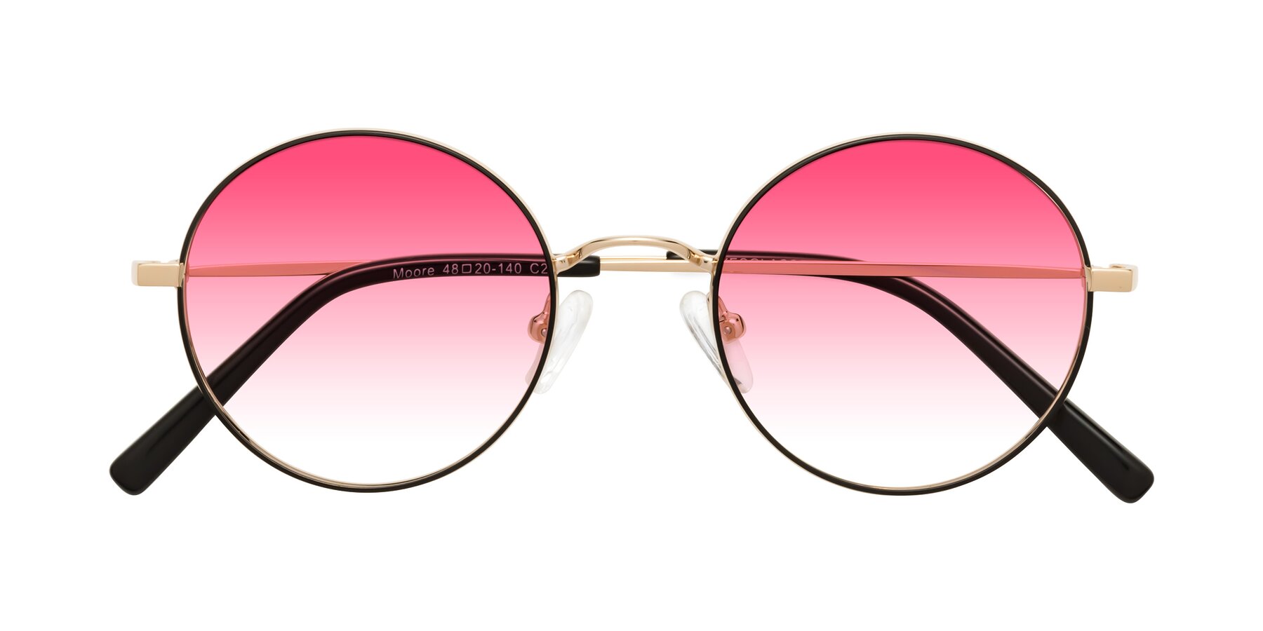 Folded Front of Moore in Black-Gold with Pink Gradient Lenses