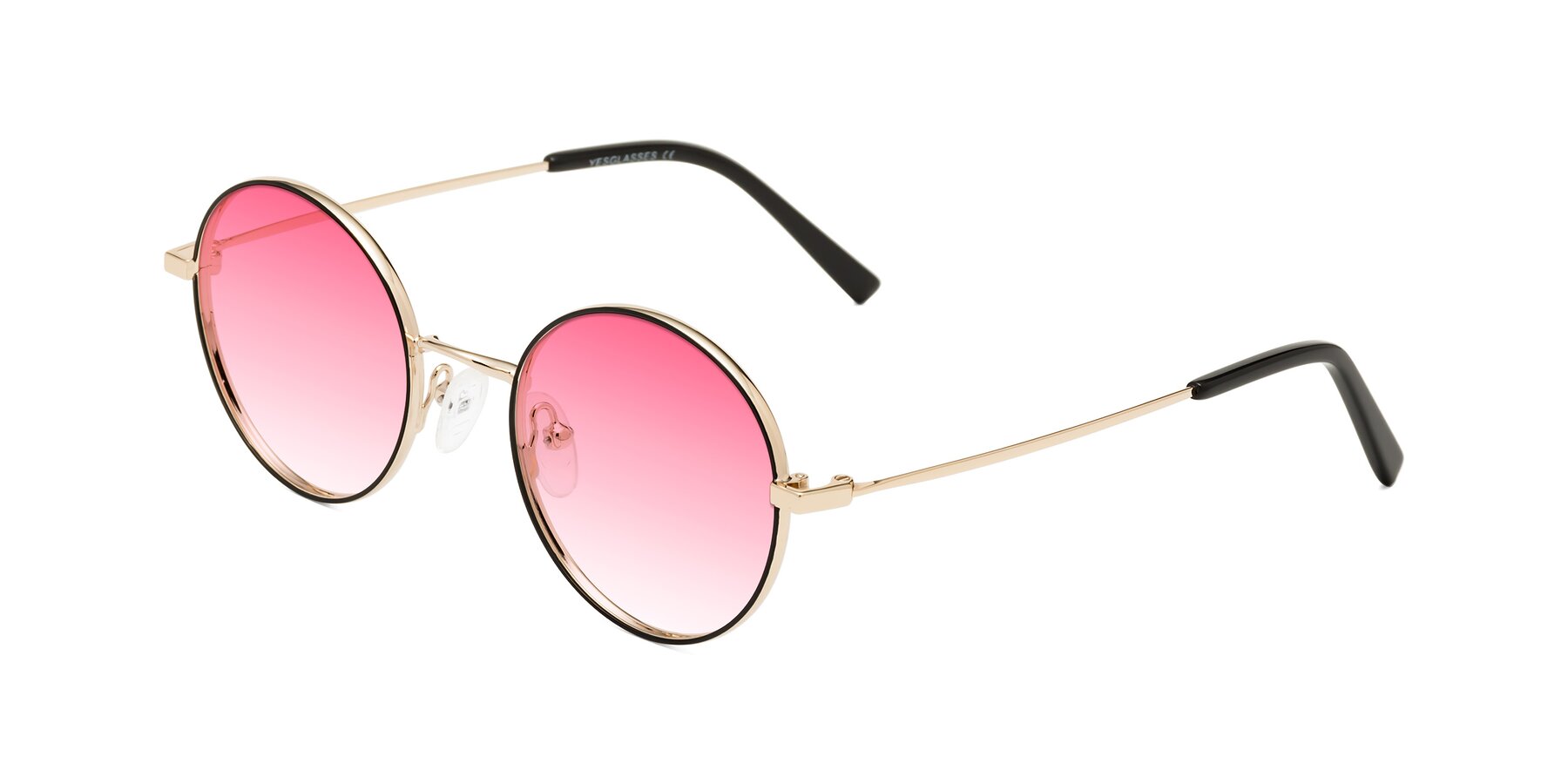 Angle of Moore in Black-Gold with Pink Gradient Lenses