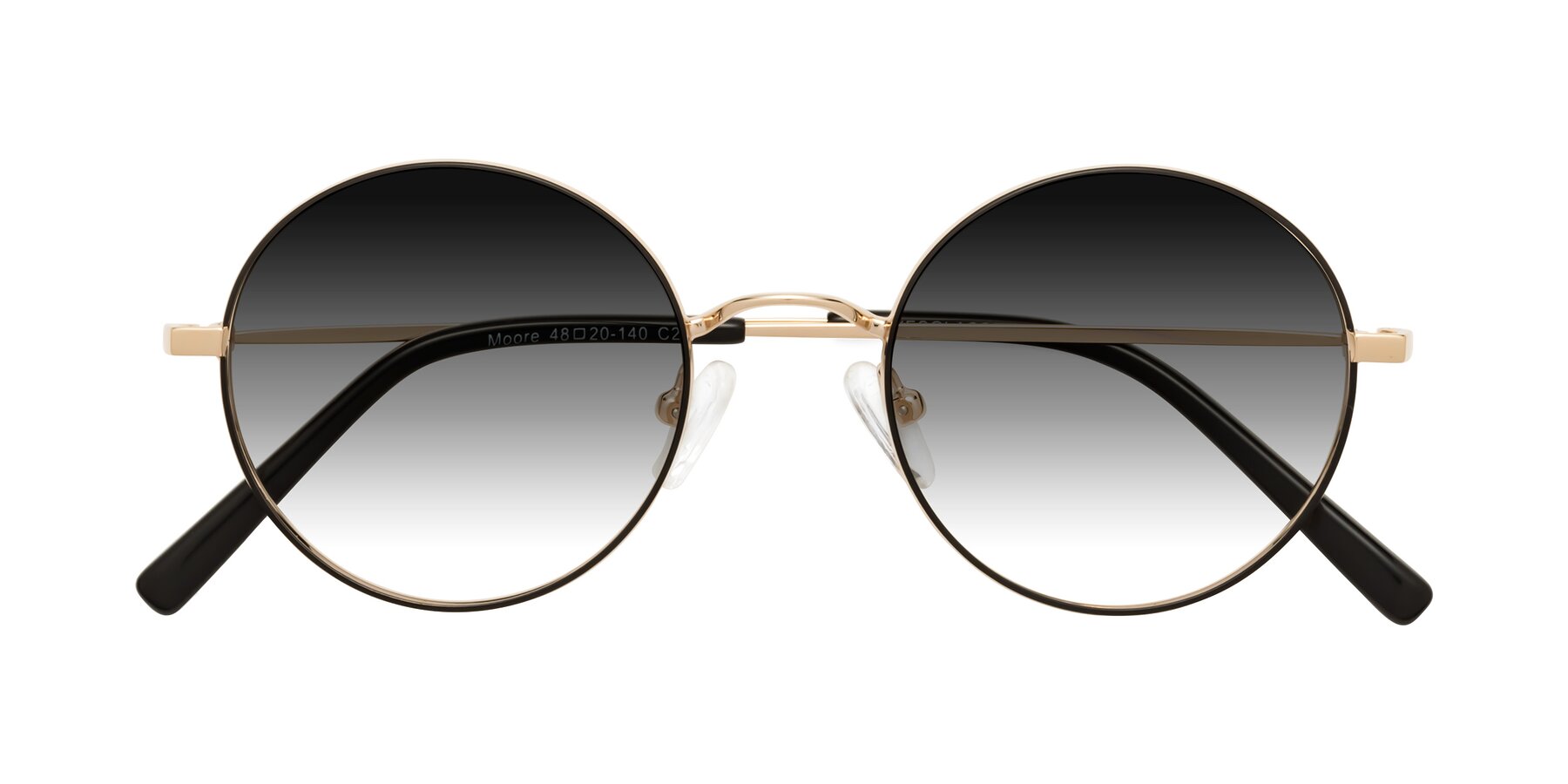 Folded Front of Moore in Black-Gold with Gray Gradient Lenses