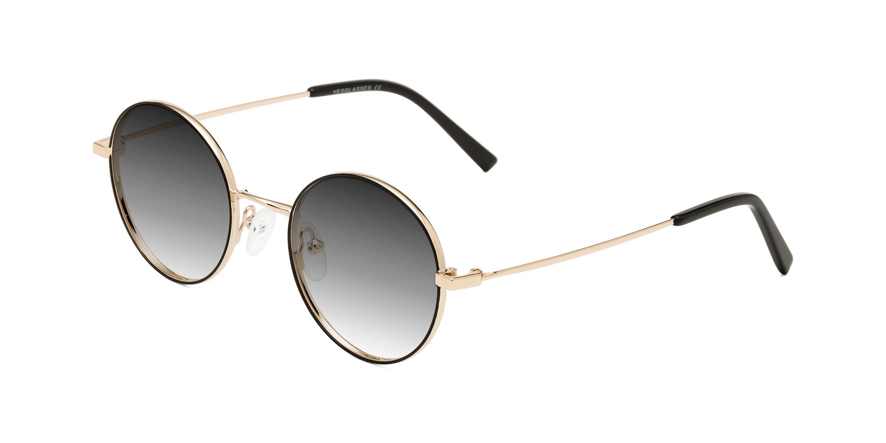 Angle of Moore in Black-Gold with Gray Gradient Lenses
