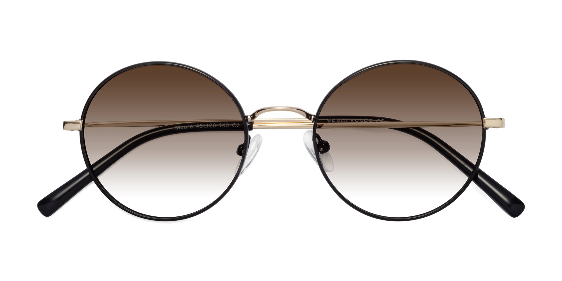 Folded Front of Moore in Black-Gold with Brown Gradient Lenses