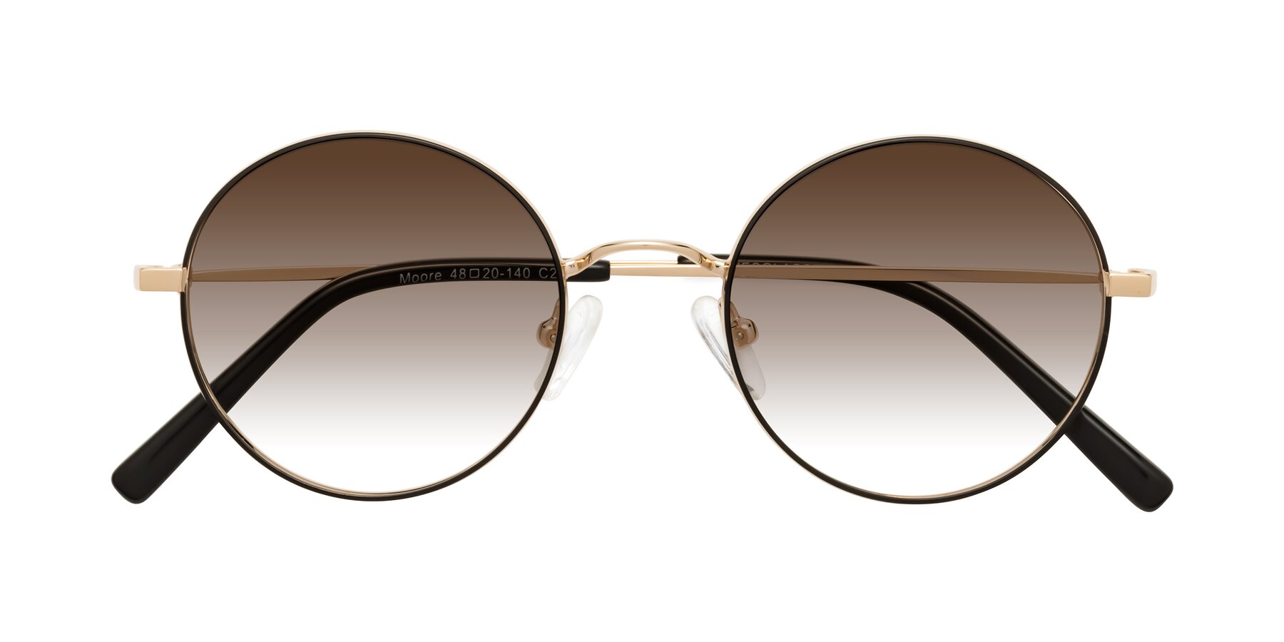 Folded Front of Moore in Black-Gold with Brown Gradient Lenses
