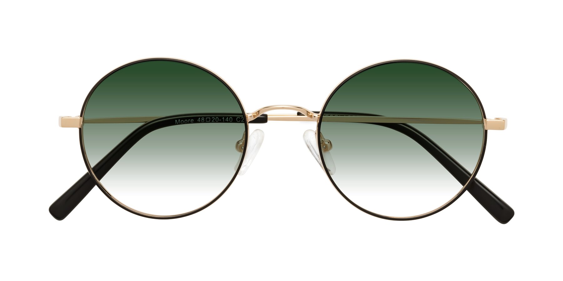 Folded Front of Moore in Black-Gold with Green Gradient Lenses