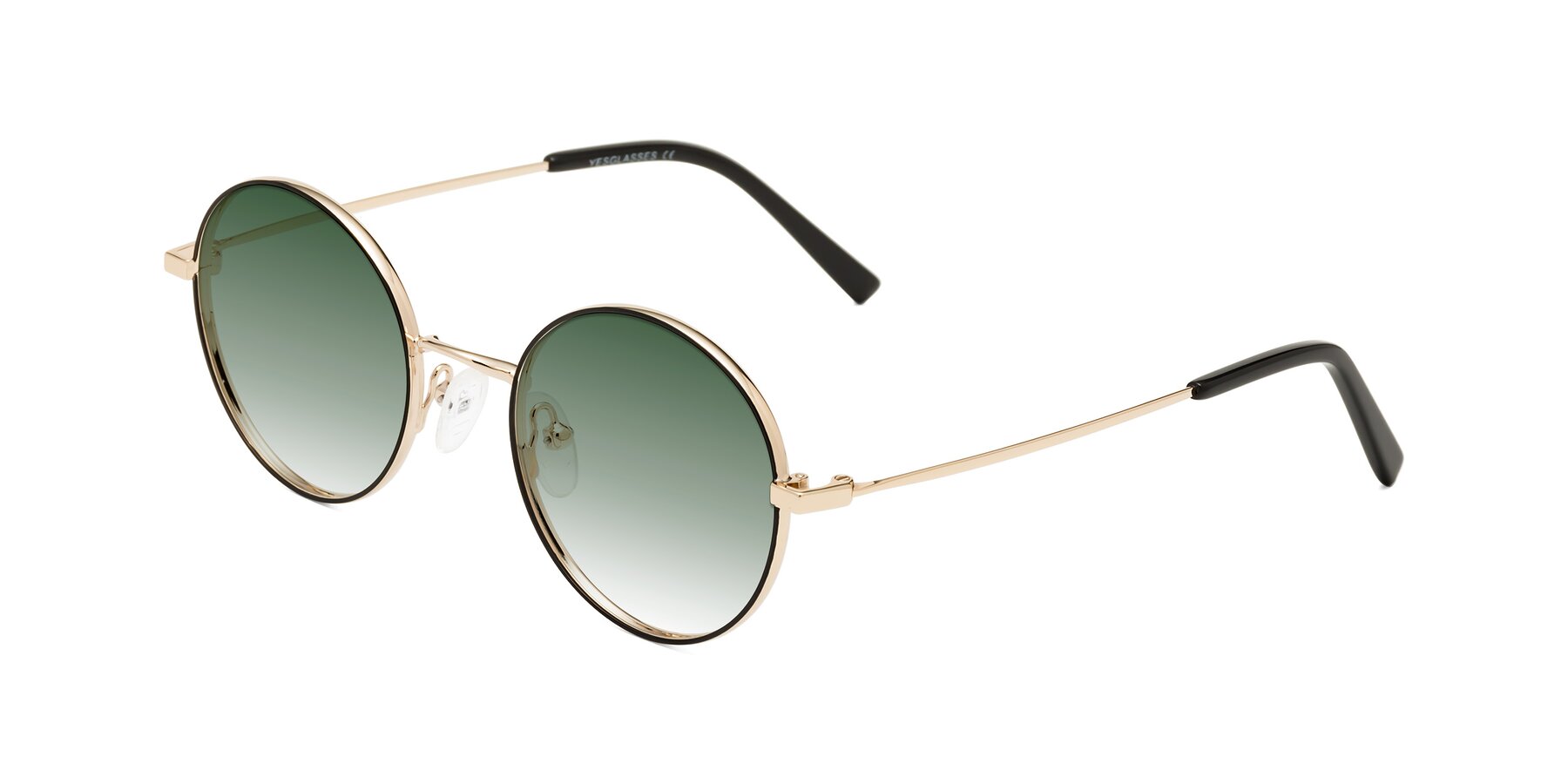 Angle of Moore in Black-Gold with Green Gradient Lenses