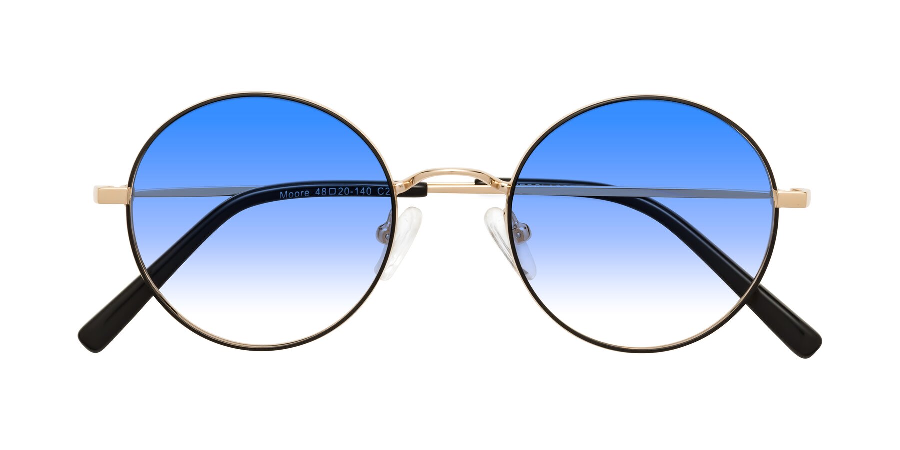 Folded Front of Moore in Black-Gold with Blue Gradient Lenses