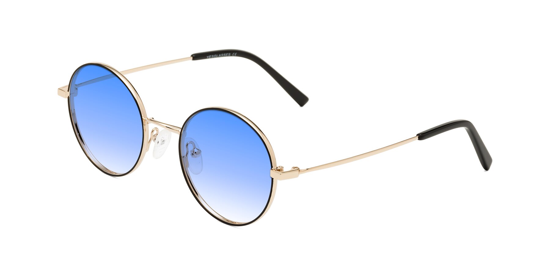 Angle of Moore in Black-Gold with Blue Gradient Lenses