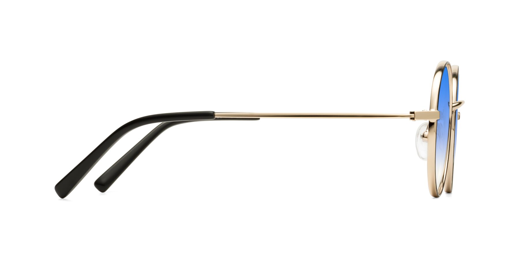 Side of Moore in Black-Gold with Blue Gradient Lenses