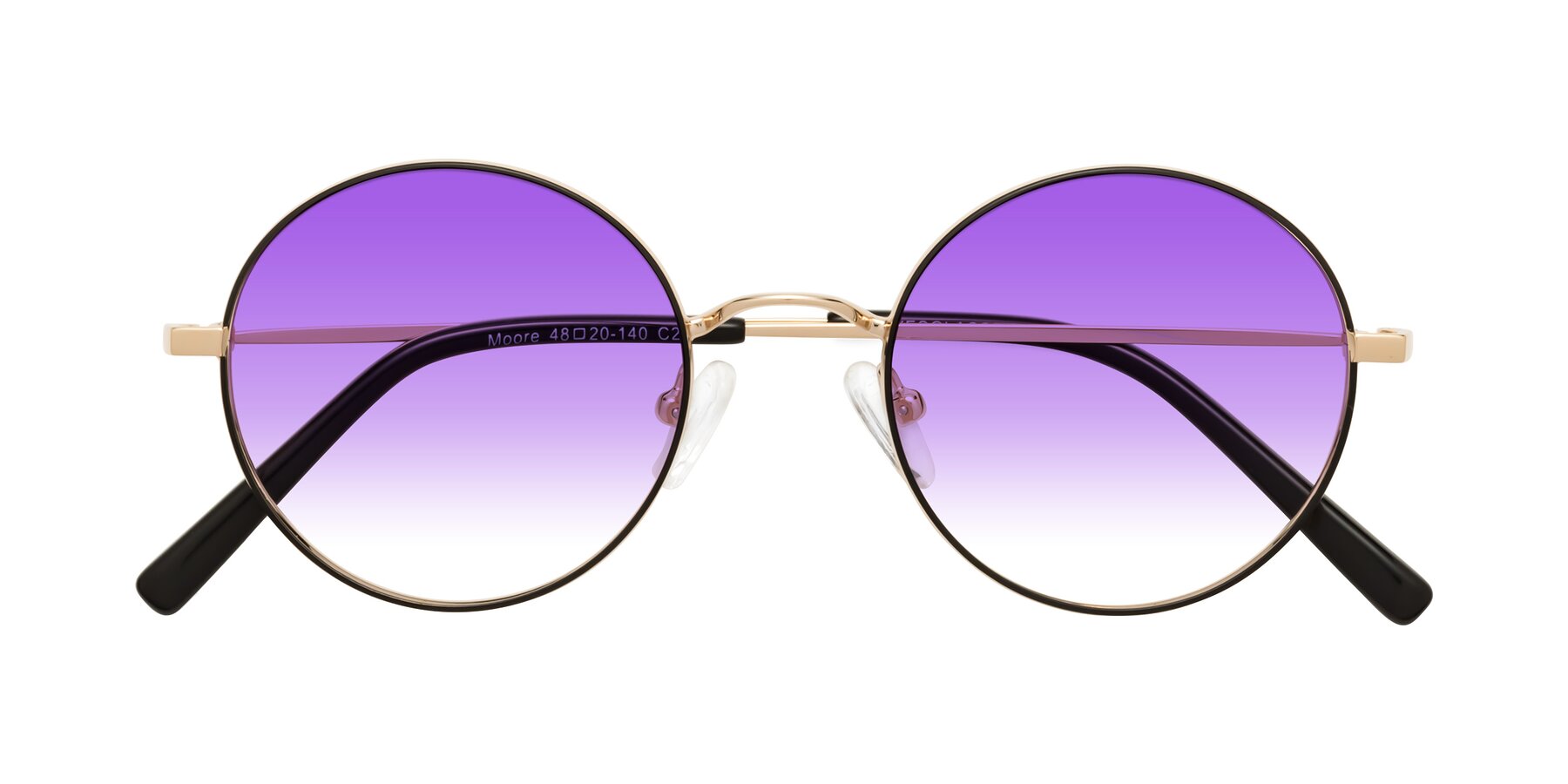 Folded Front of Moore in Black-Gold with Purple Gradient Lenses