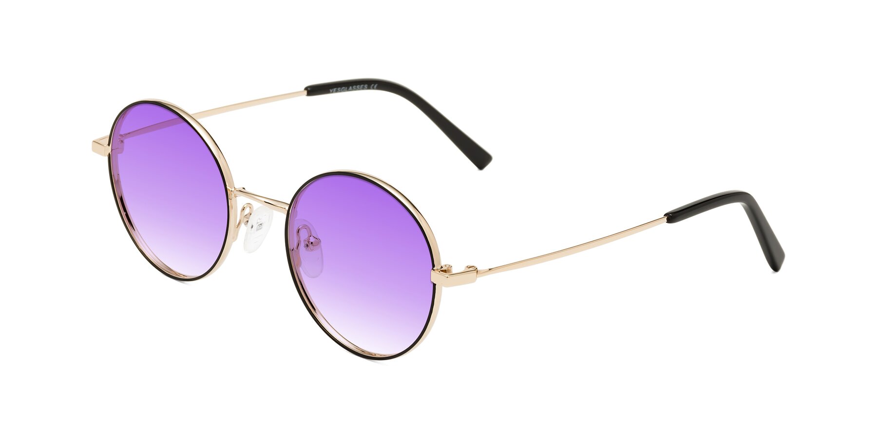 Angle of Moore in Black-Gold with Purple Gradient Lenses