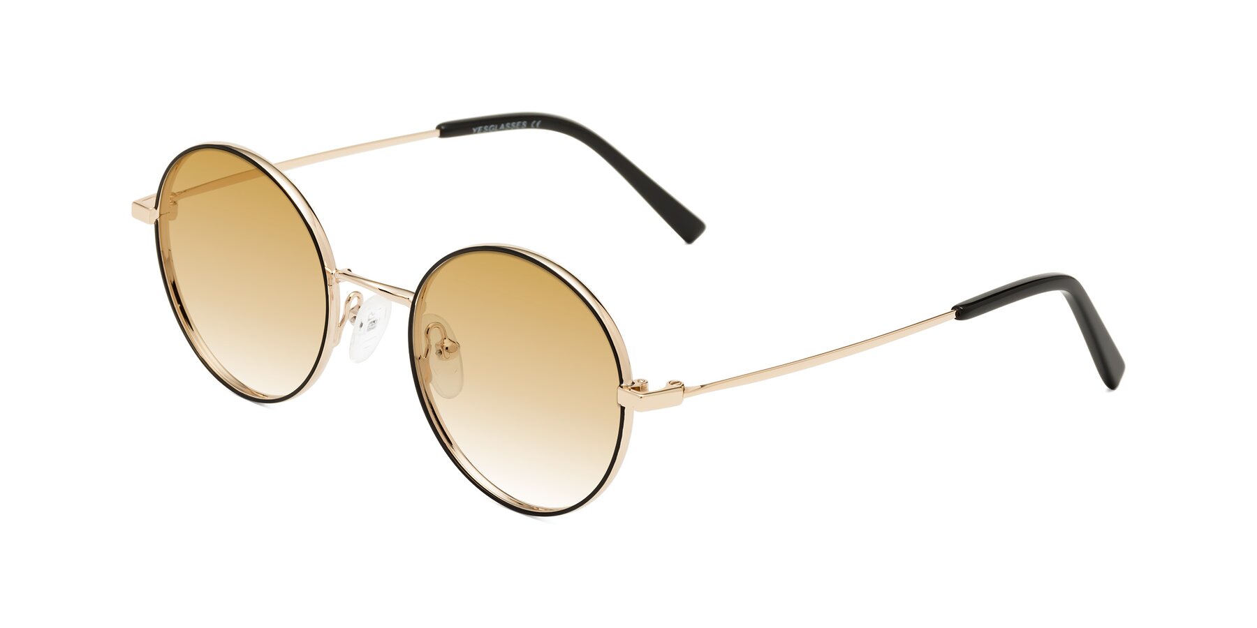 Angle of Moore in Black-Gold with Champagne Gradient Lenses