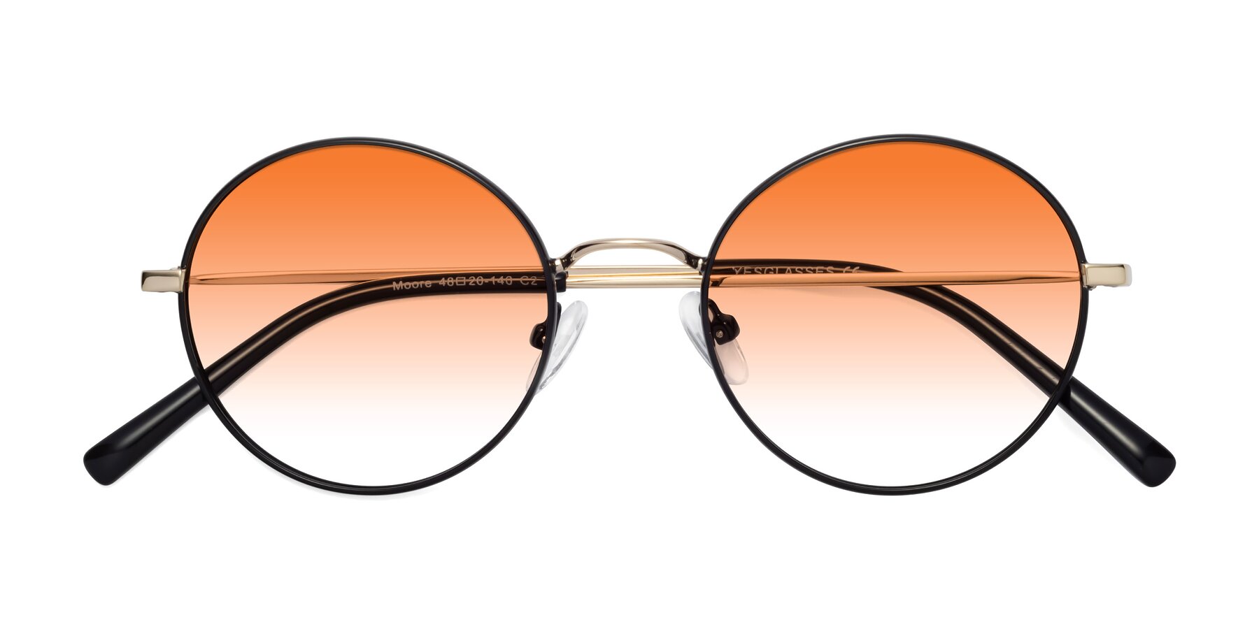 Folded Front of Moore in Black-Gold with Orange Gradient Lenses