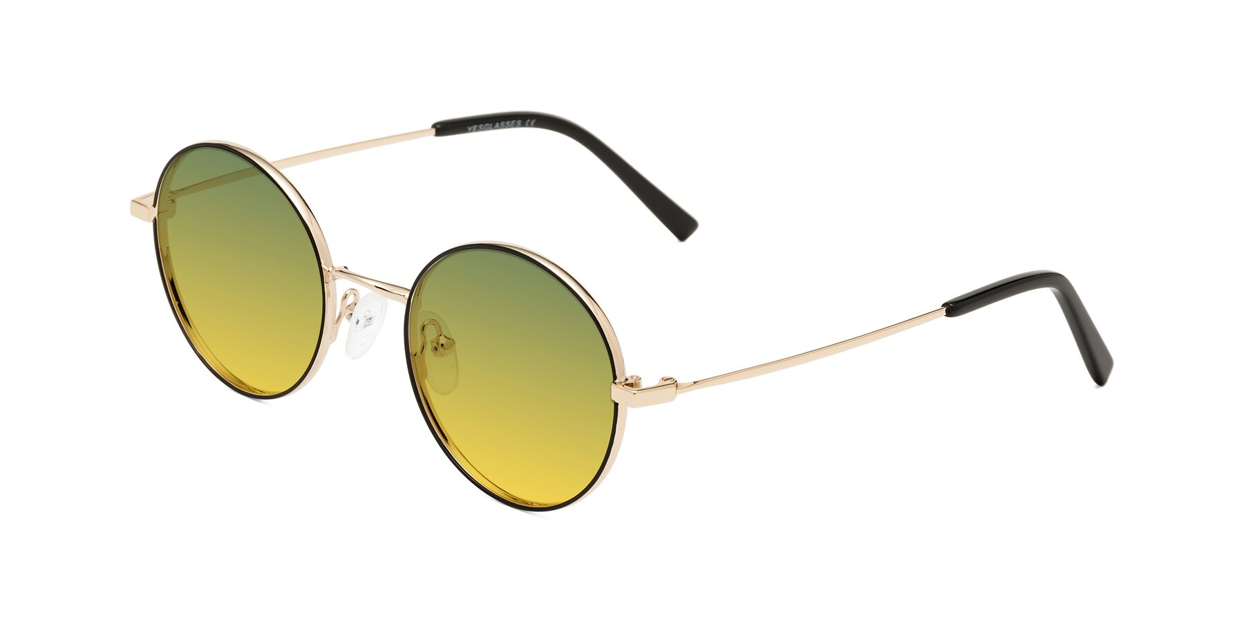 Angle of Moore in Black-Gold with Green / Yellow Gradient Lenses