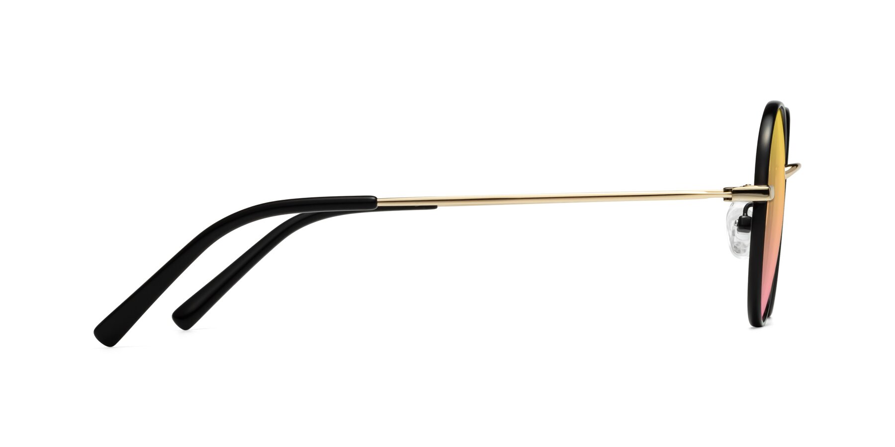 Side of Moore in Black-Gold with Yellow / Pink Gradient Lenses