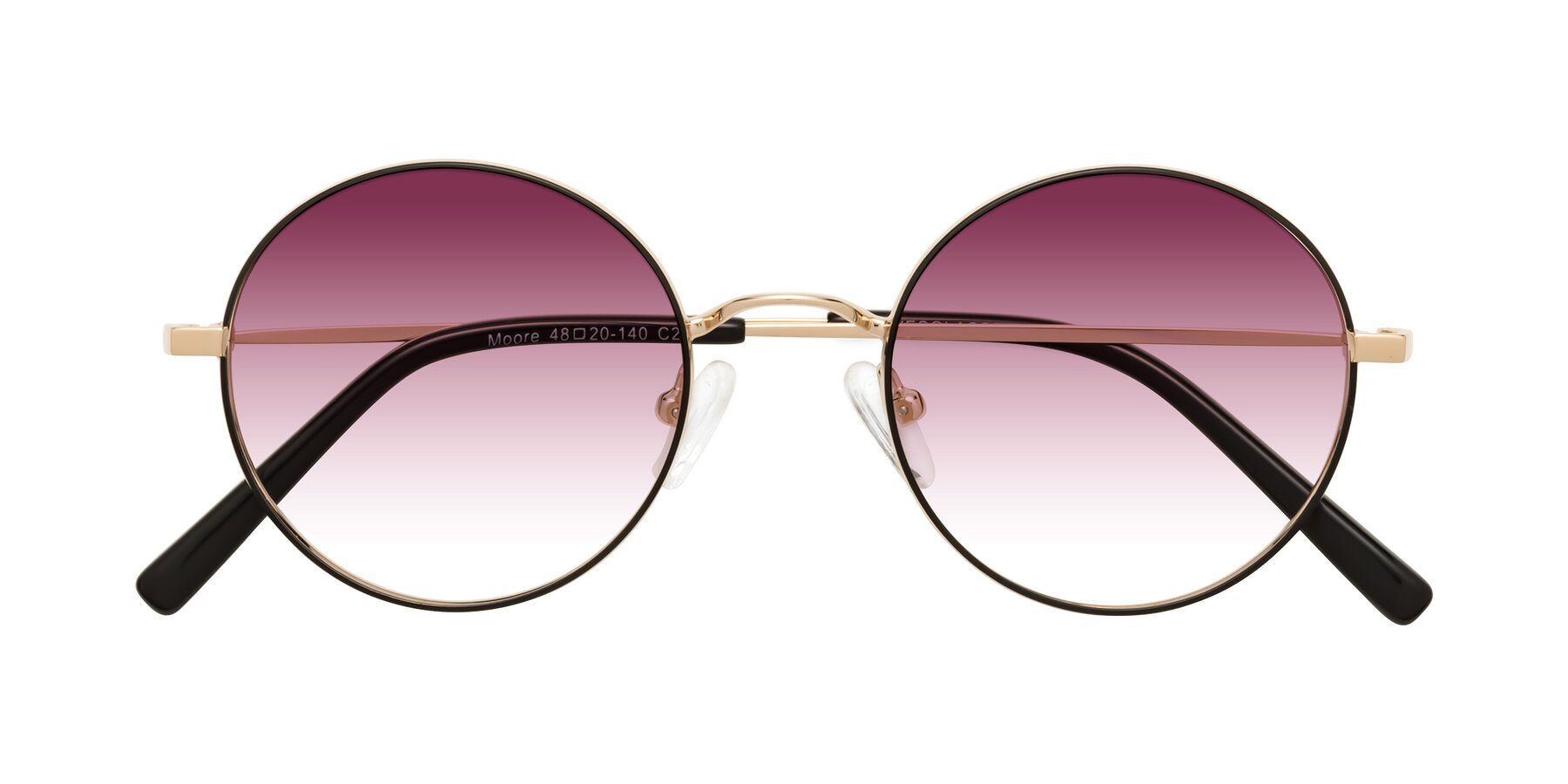 Folded Front of Moore in Black-Gold with Wine Gradient Lenses