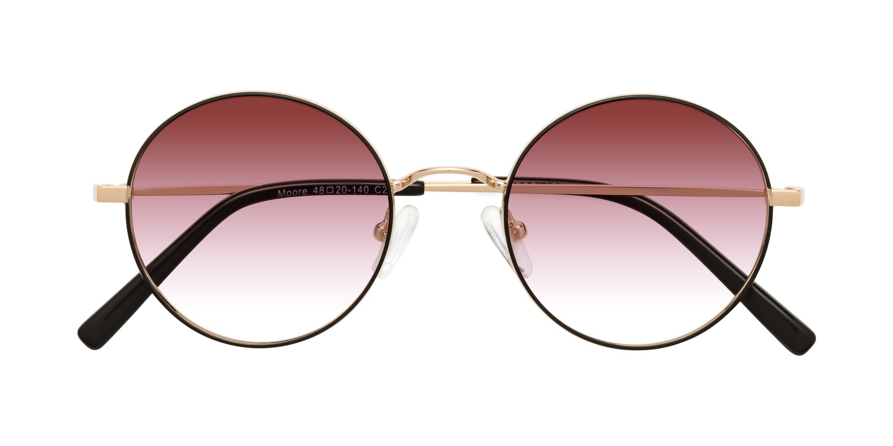 Folded Front of Moore in Black-Gold with Garnet Gradient Lenses