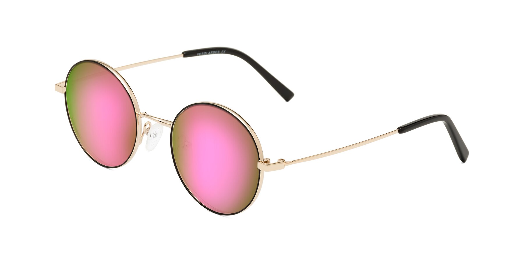 Angle of Moore in Black-Gold with Pink Mirrored Lenses