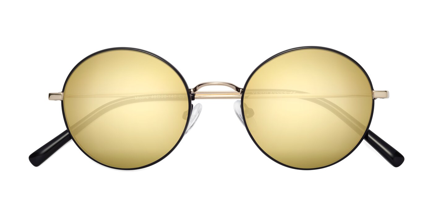 Moore - Black / Gold Flash Mirrored Sunglasses