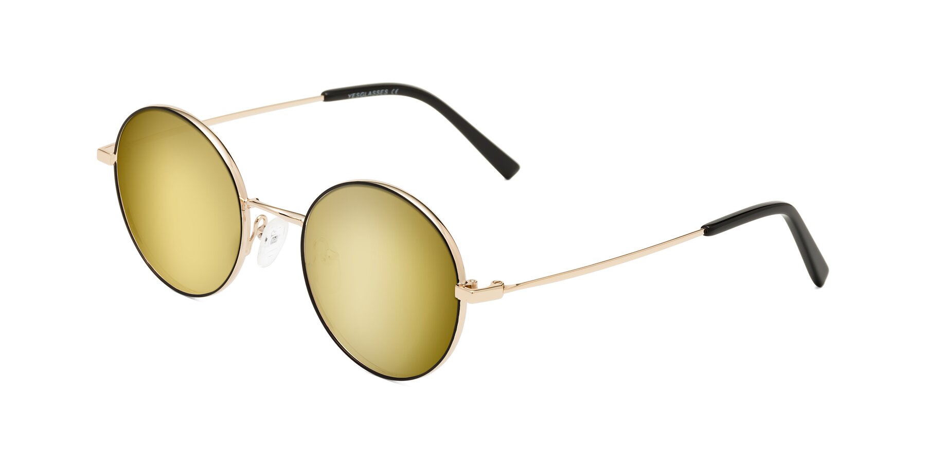 Angle of Moore in Black-Gold with Gold Mirrored Lenses