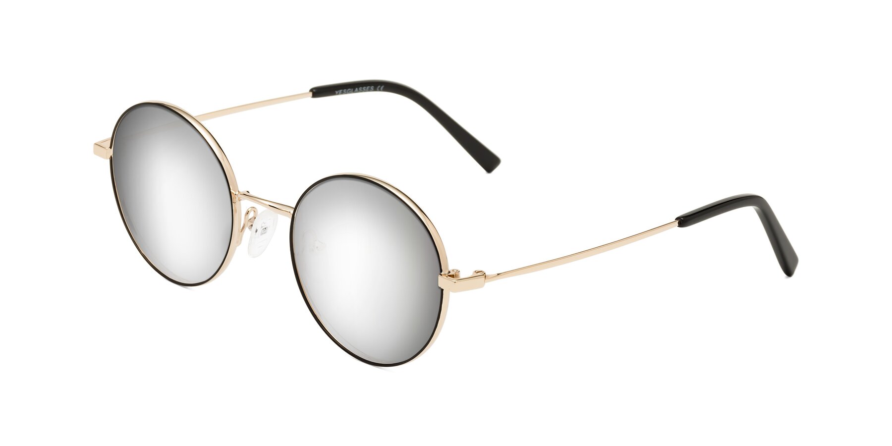 Angle of Moore in Black-Gold with Silver Mirrored Lenses