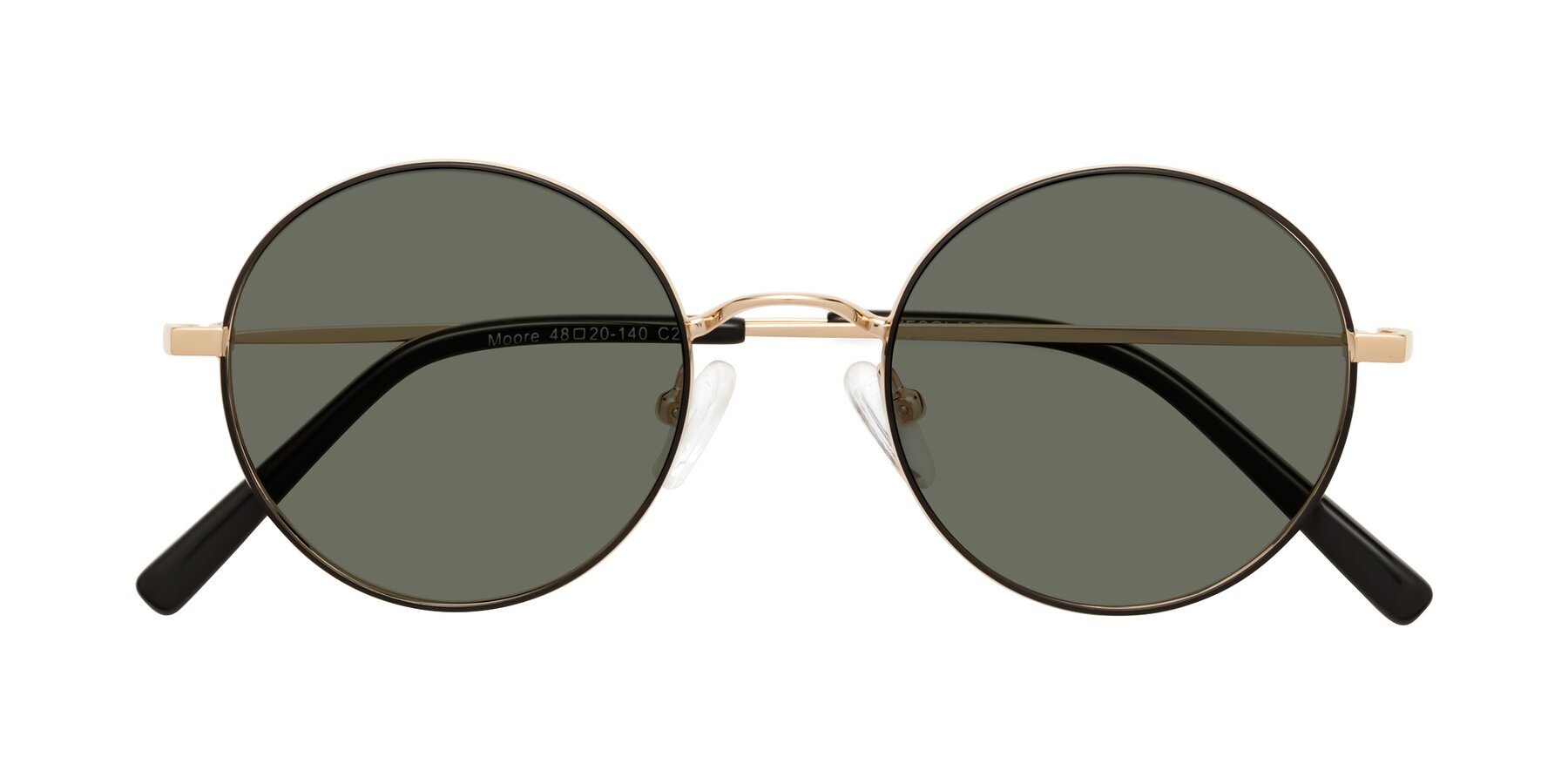 Folded Front of Moore in Black-Gold with Gray Polarized Lenses
