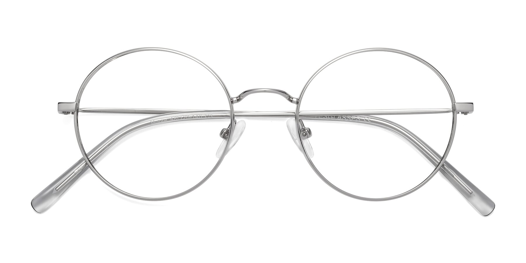 Folded Front of Moore in Silver with Clear Eyeglass Lenses
