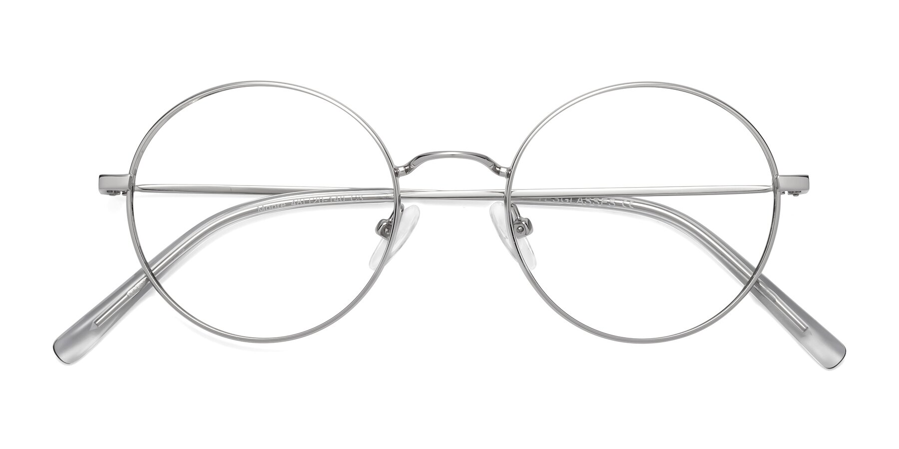 Silver Retro Vintage Metal Round Eyeglasses Moore 