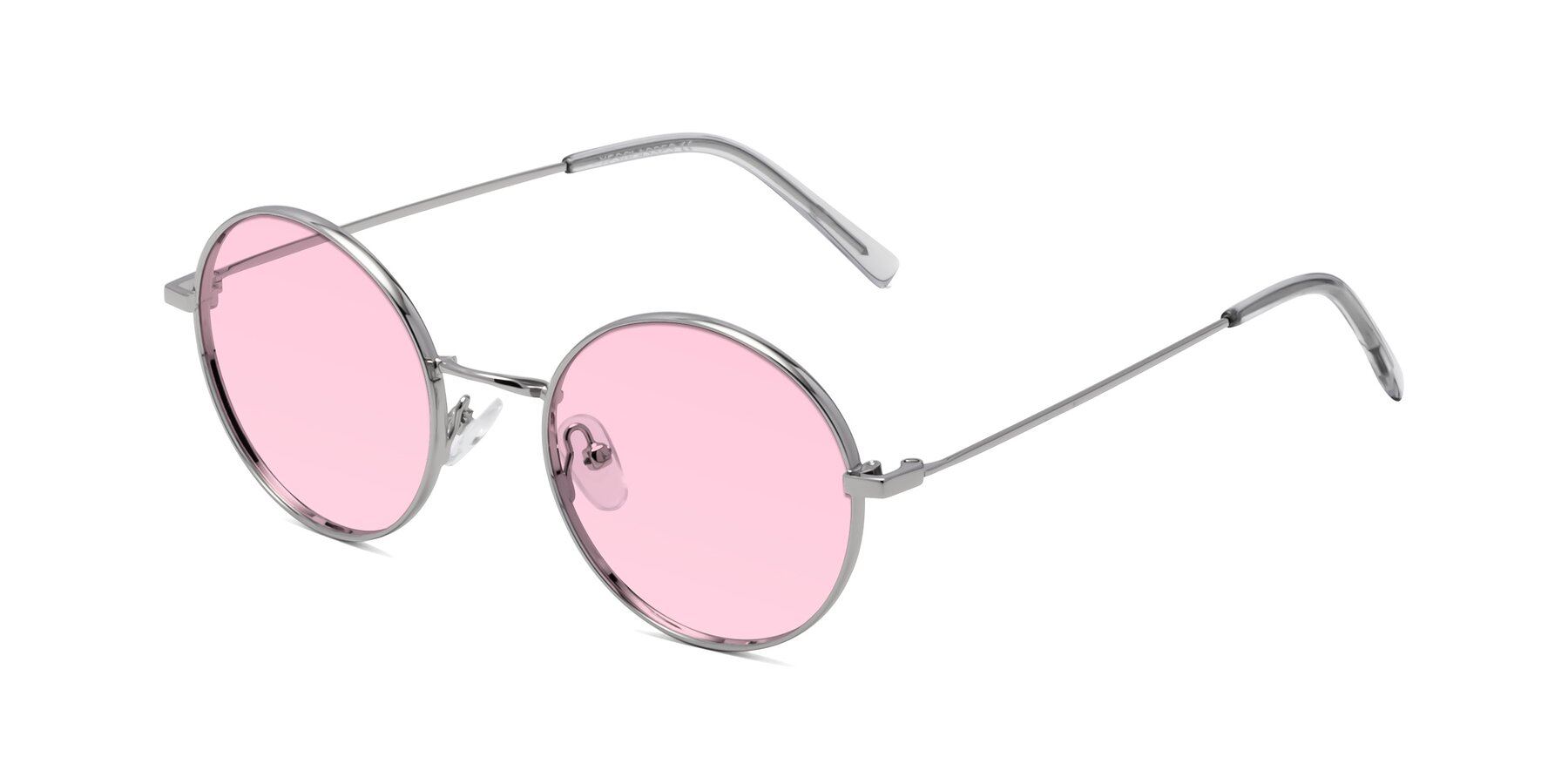 Angle of Moore in Silver with Light Pink Tinted Lenses