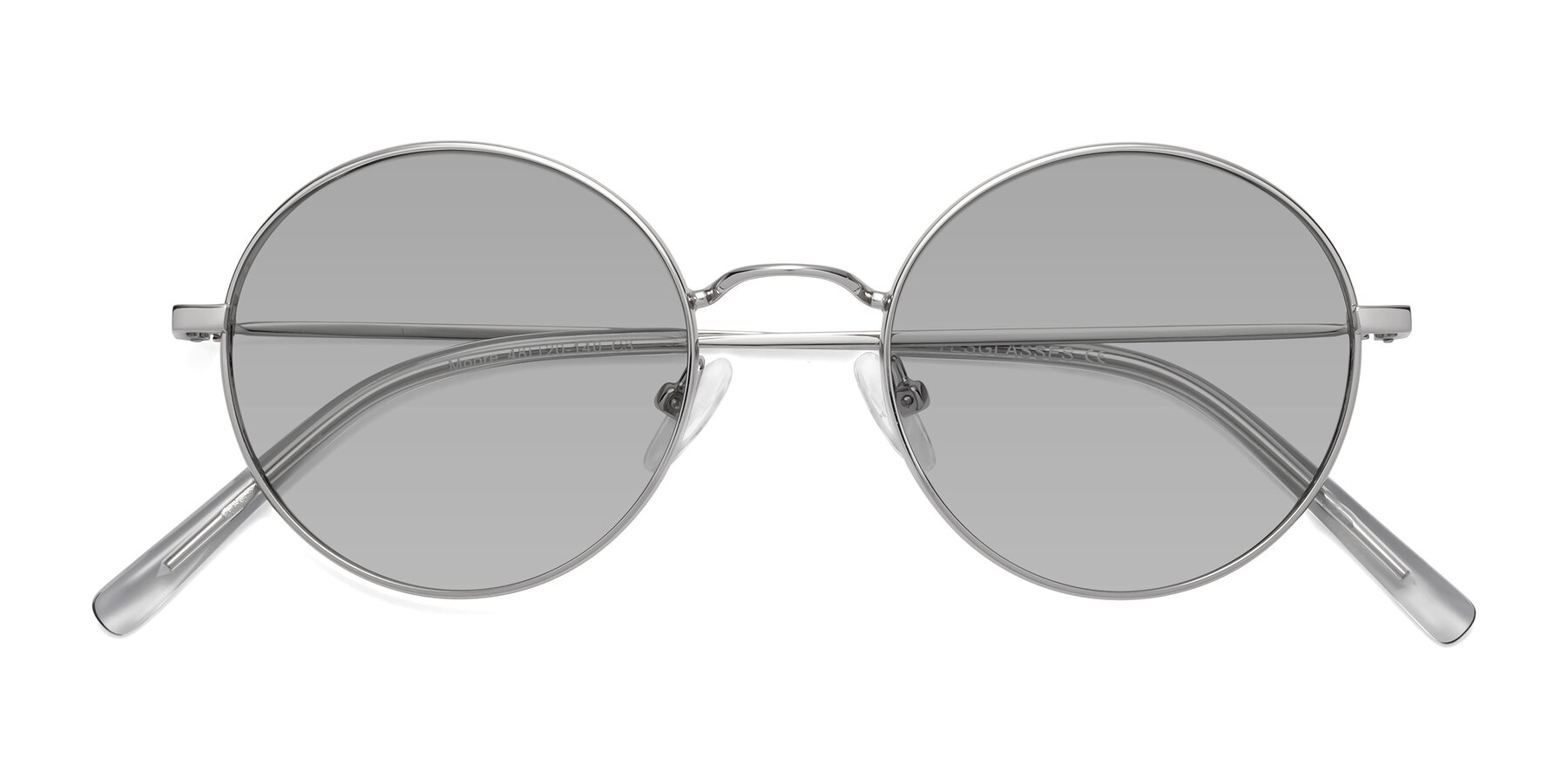 Folded Front of Moore in Silver with Light Gray Tinted Lenses
