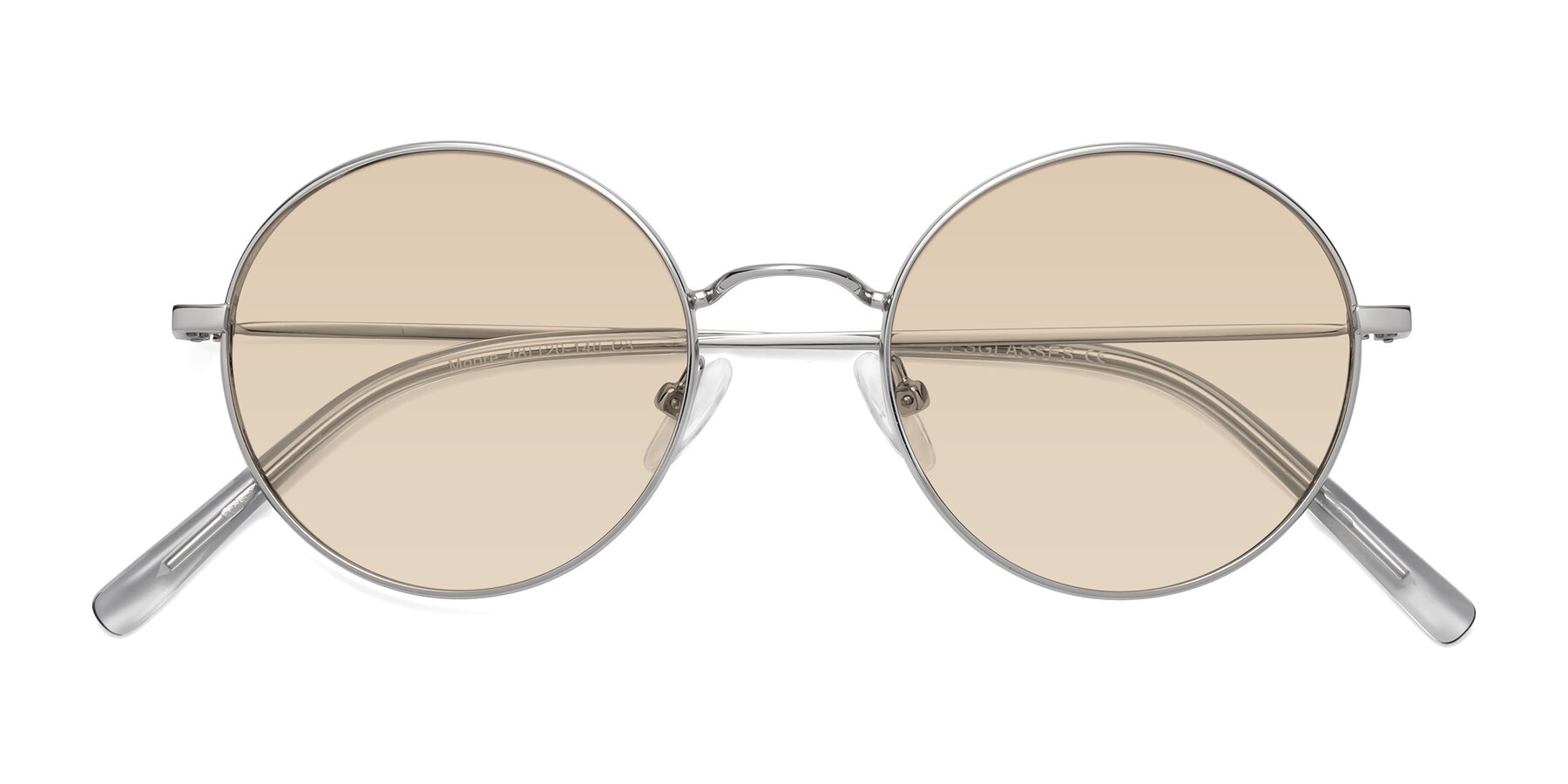 Folded Front of Moore in Silver with Light Brown Tinted Lenses