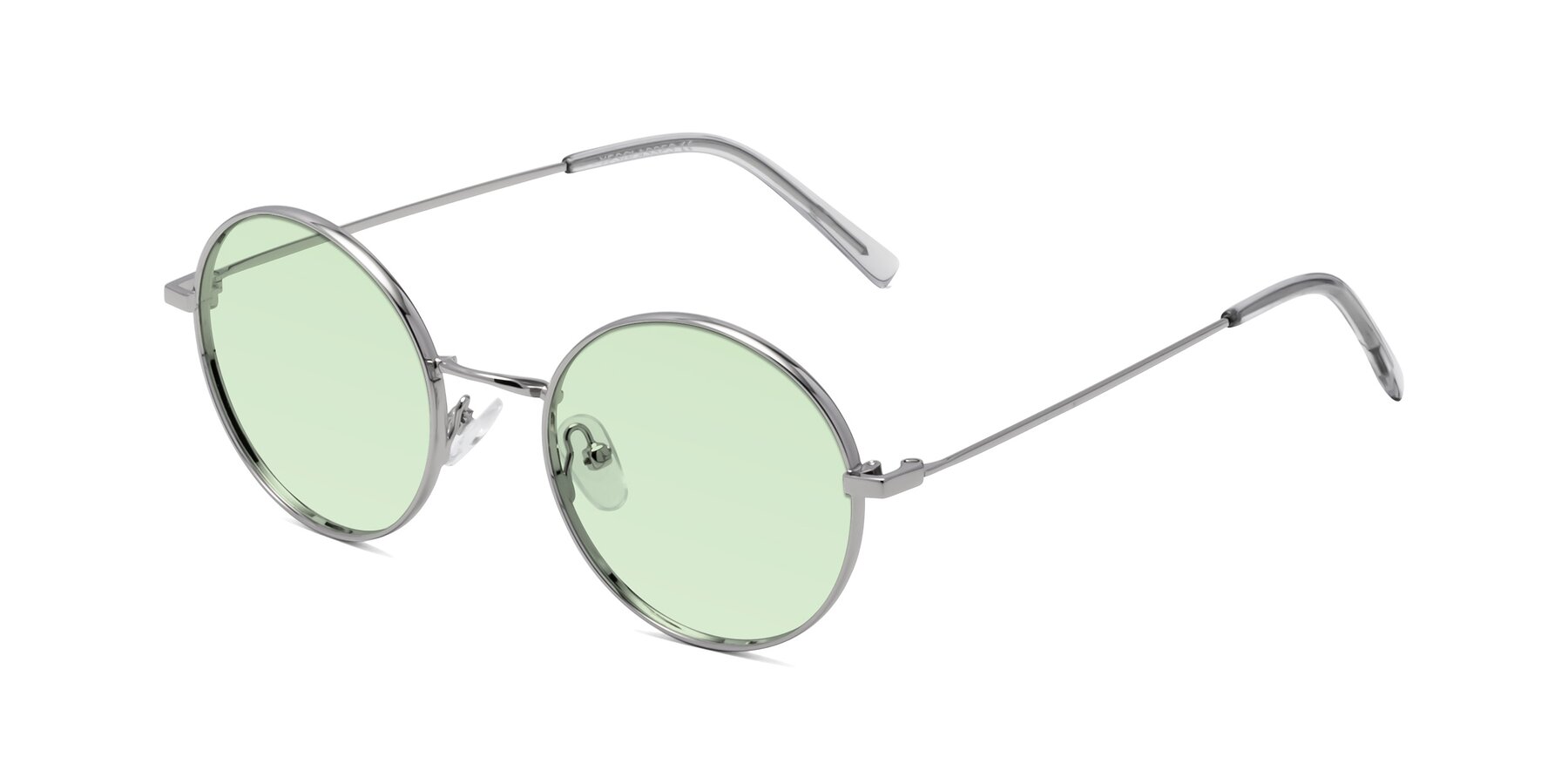 Angle of Moore in Silver with Light Green Tinted Lenses