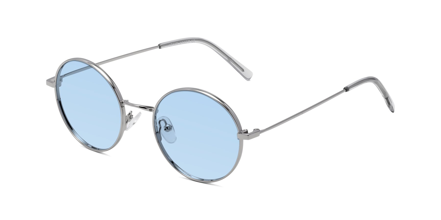 Angle of Moore in Silver with Light Blue Tinted Lenses