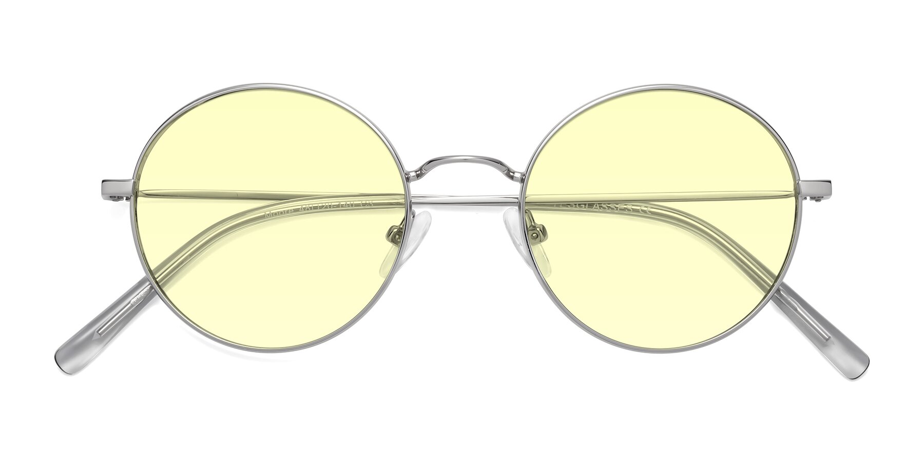 Folded Front of Moore in Silver with Light Yellow Tinted Lenses