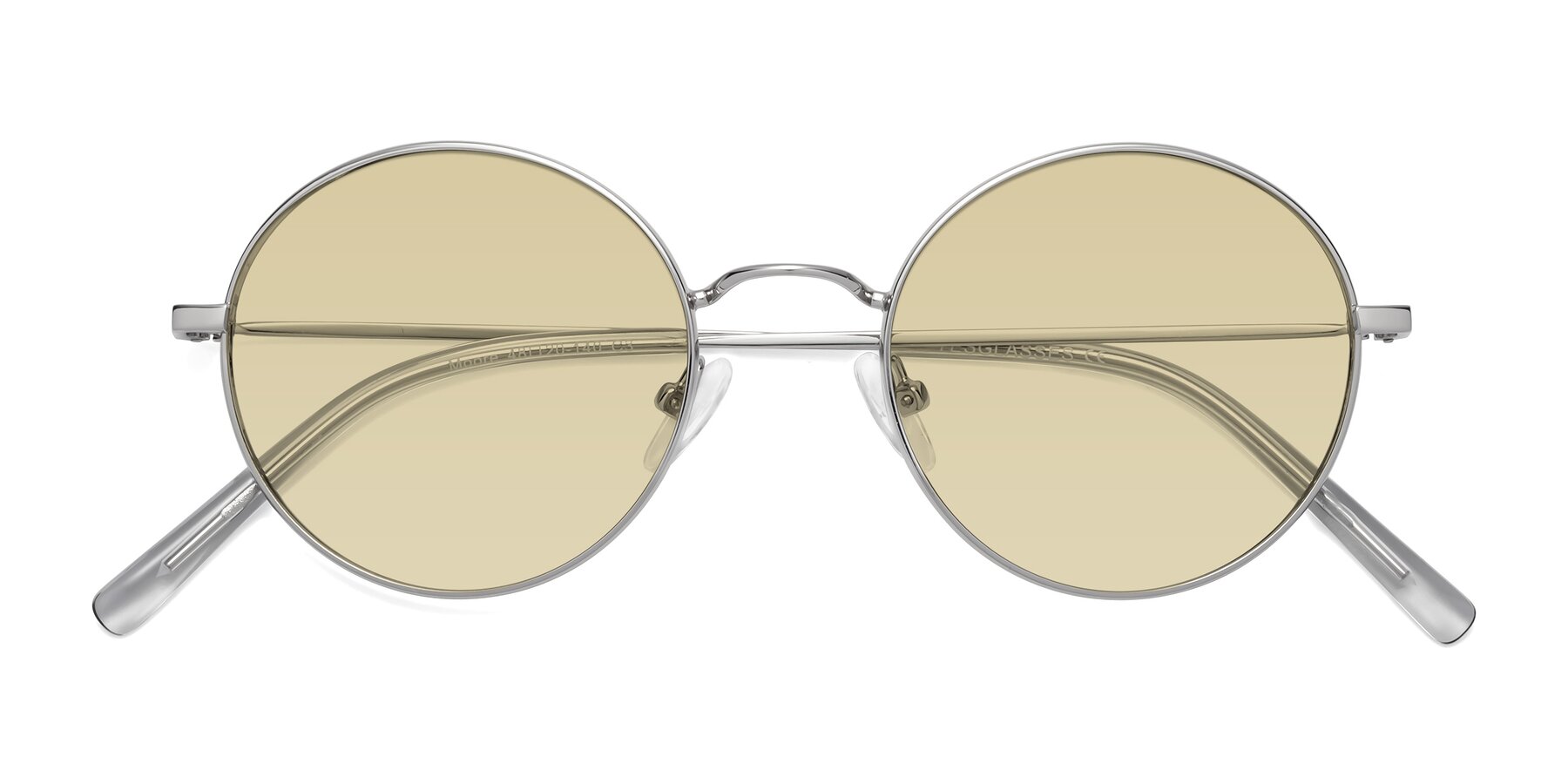 Folded Front of Moore in Silver with Light Champagne Tinted Lenses