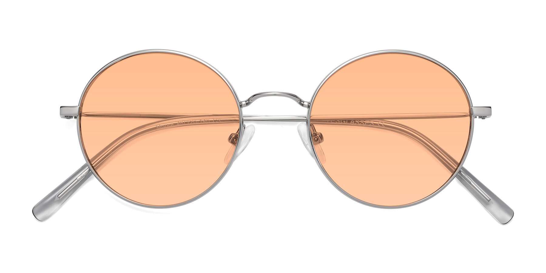 Folded Front of Moore in Silver with Light Orange Tinted Lenses