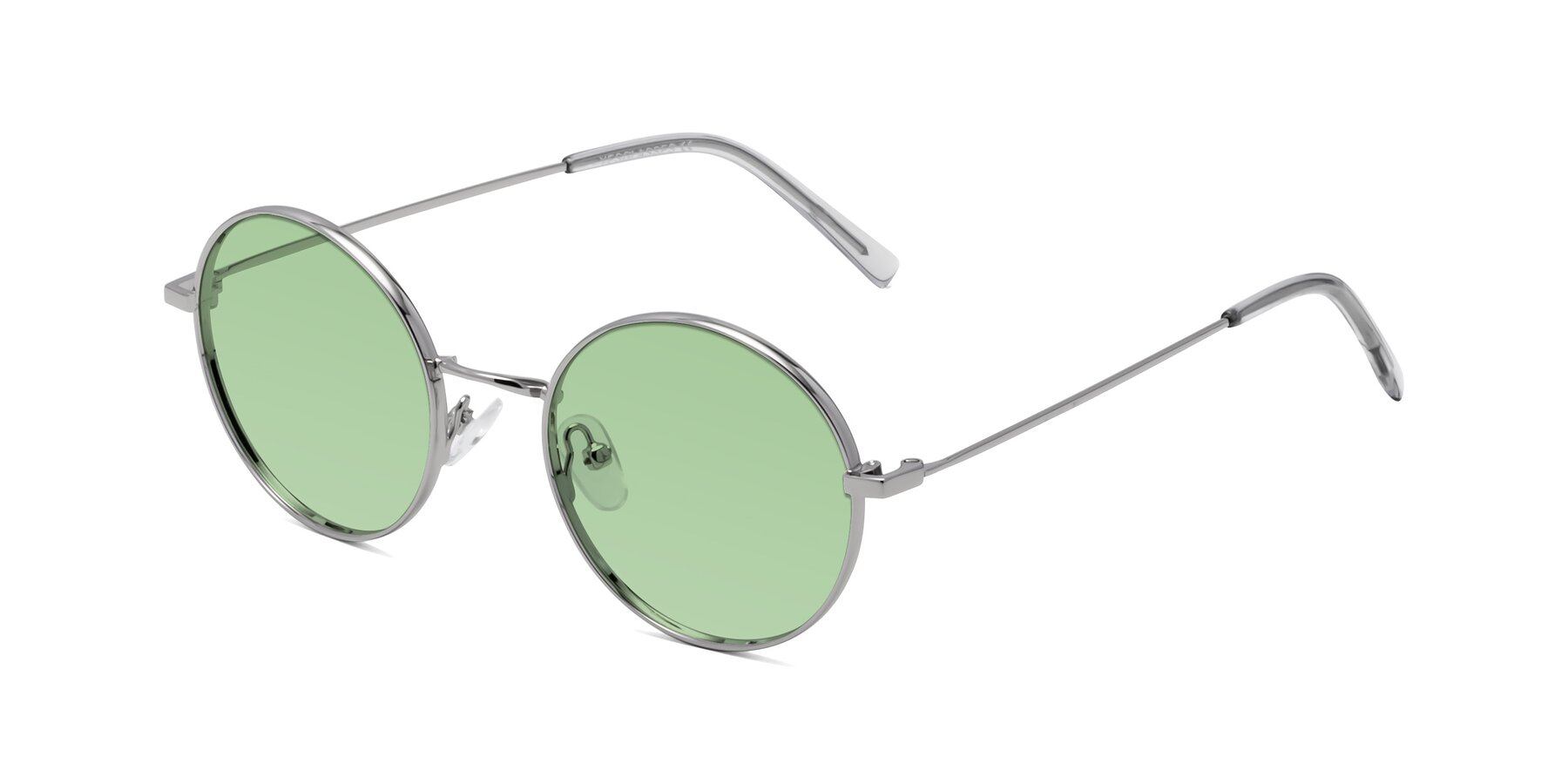Angle of Moore in Silver with Medium Green Tinted Lenses