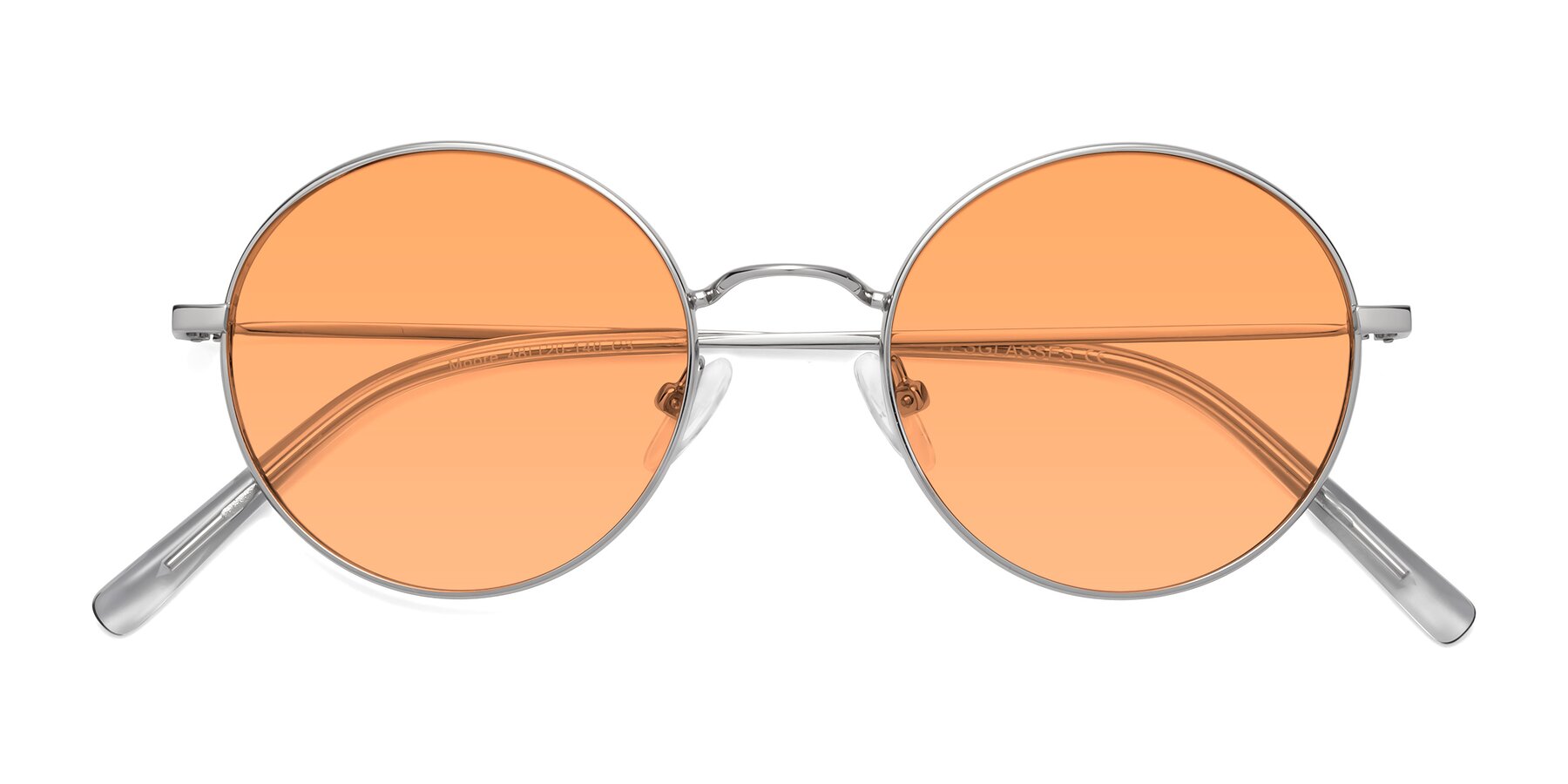 Folded Front of Moore in Silver with Medium Orange Tinted Lenses