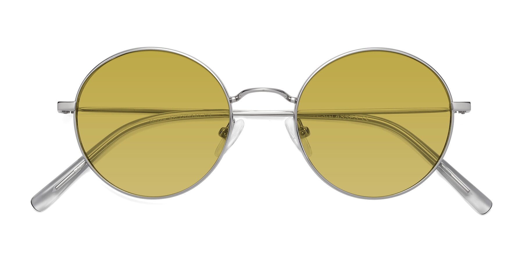 Folded Front of Moore in Silver with Champagne Tinted Lenses