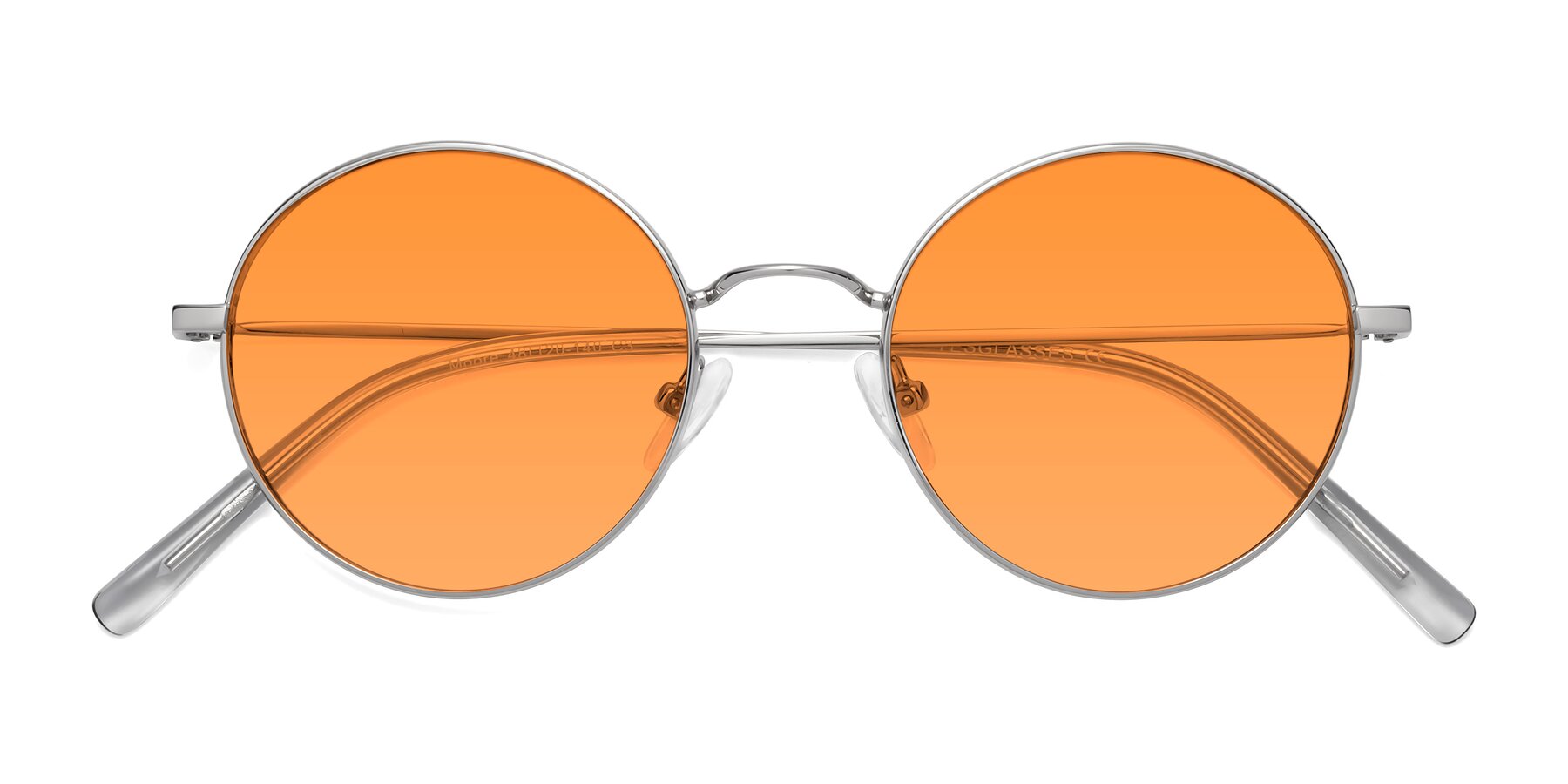 Folded Front of Moore in Silver with Orange Tinted Lenses