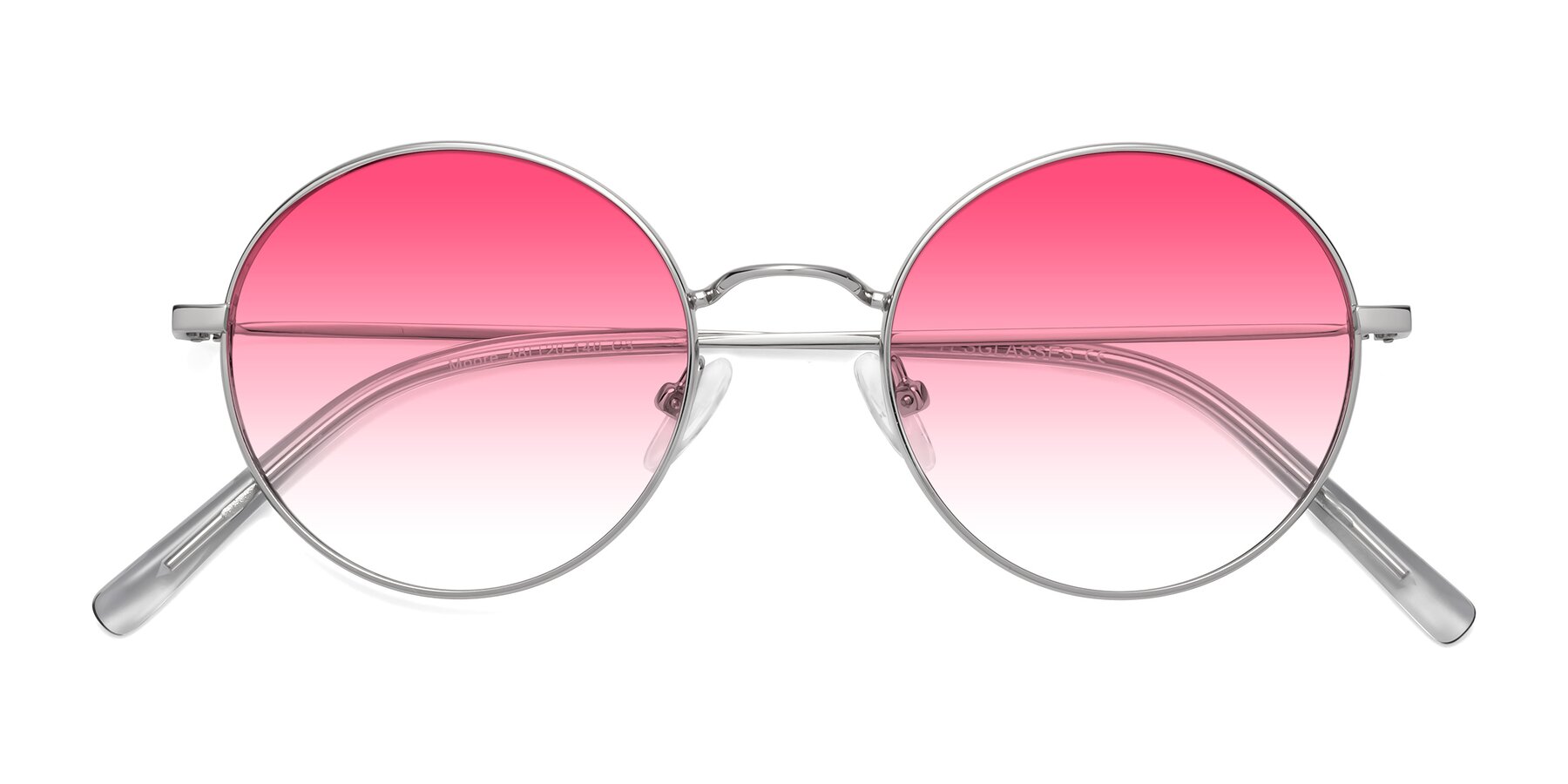 Folded Front of Moore in Silver with Pink Gradient Lenses