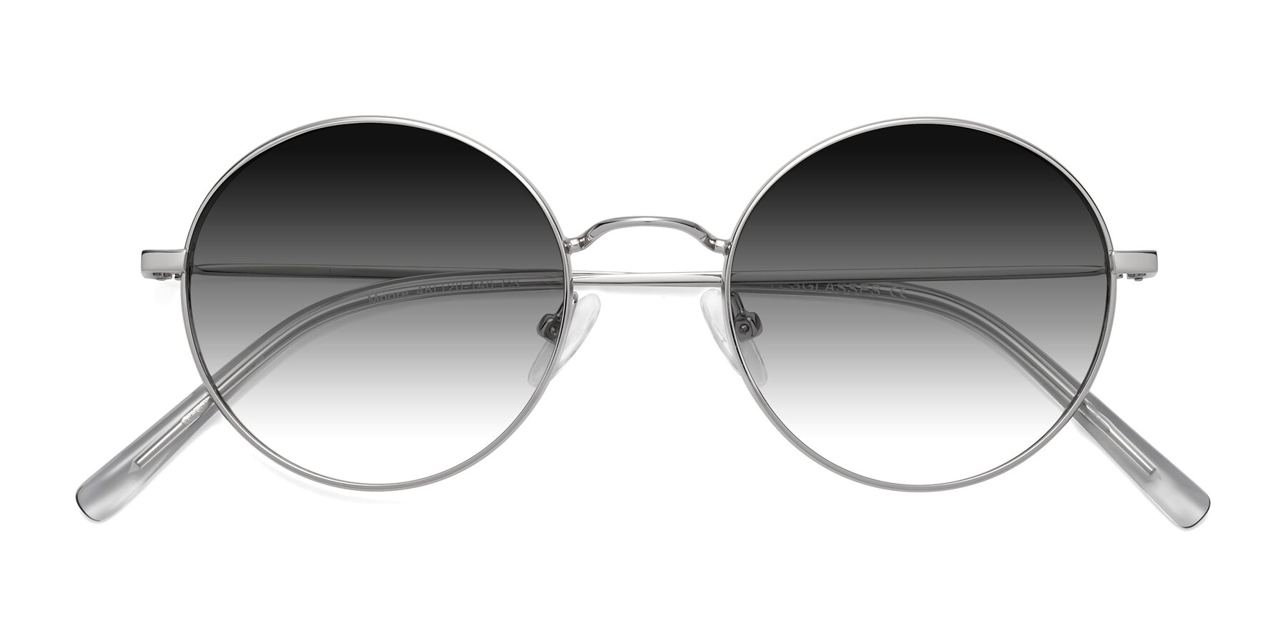 Folded Front of Moore in Silver with Gray Gradient Lenses
