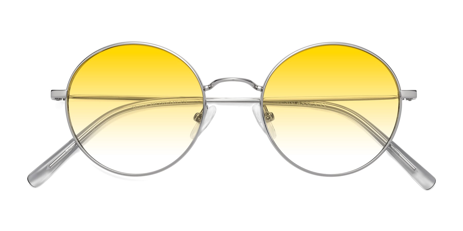 Folded Front of Moore in Silver with Yellow Gradient Lenses