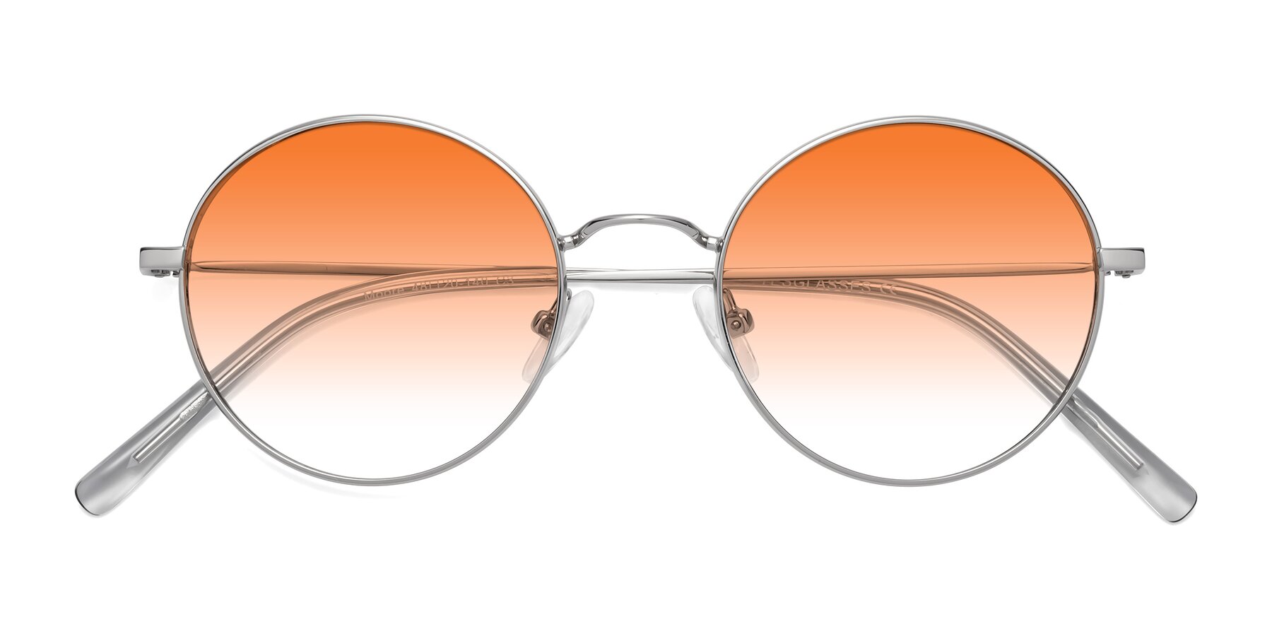 Folded Front of Moore in Silver with Orange Gradient Lenses