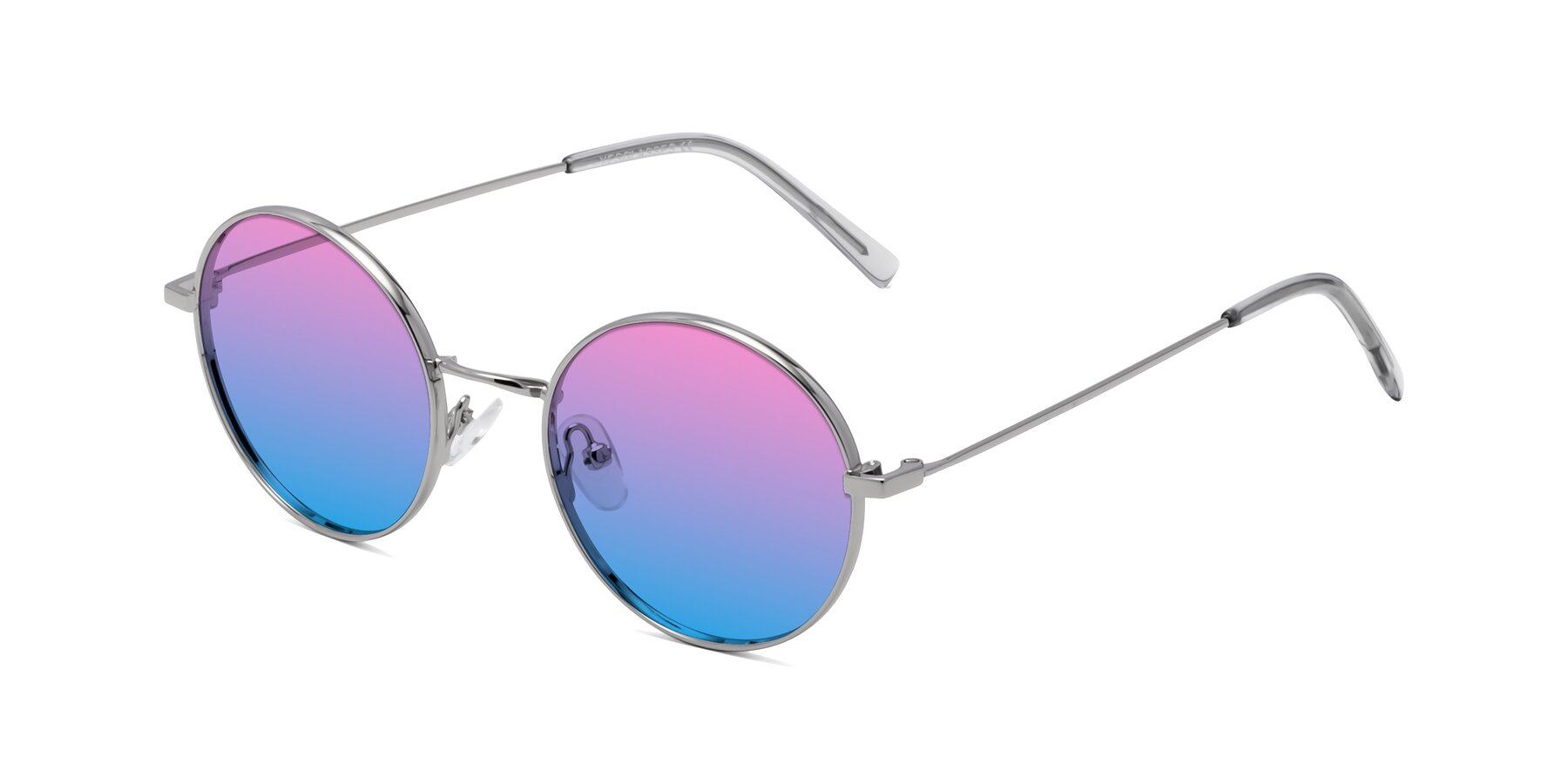 Angle of Moore in Silver with Pink / Blue Gradient Lenses