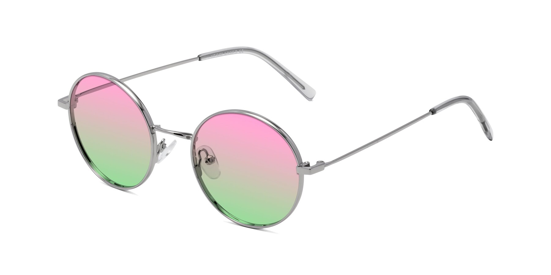 Angle of Moore in Silver with Pink / Green Gradient Lenses