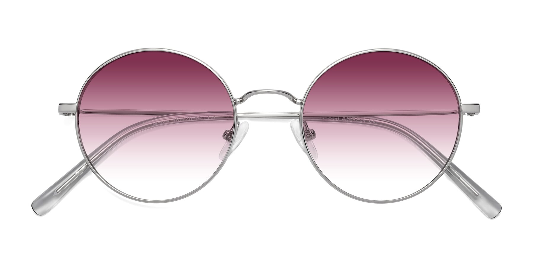 Folded Front of Moore in Silver with Wine Gradient Lenses