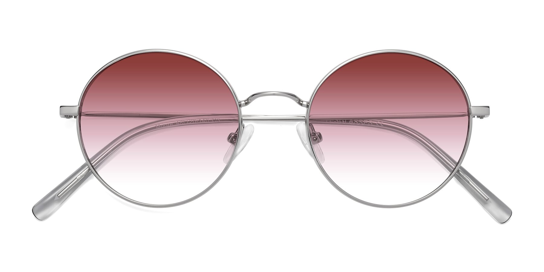 Folded Front of Moore in Silver with Garnet Gradient Lenses