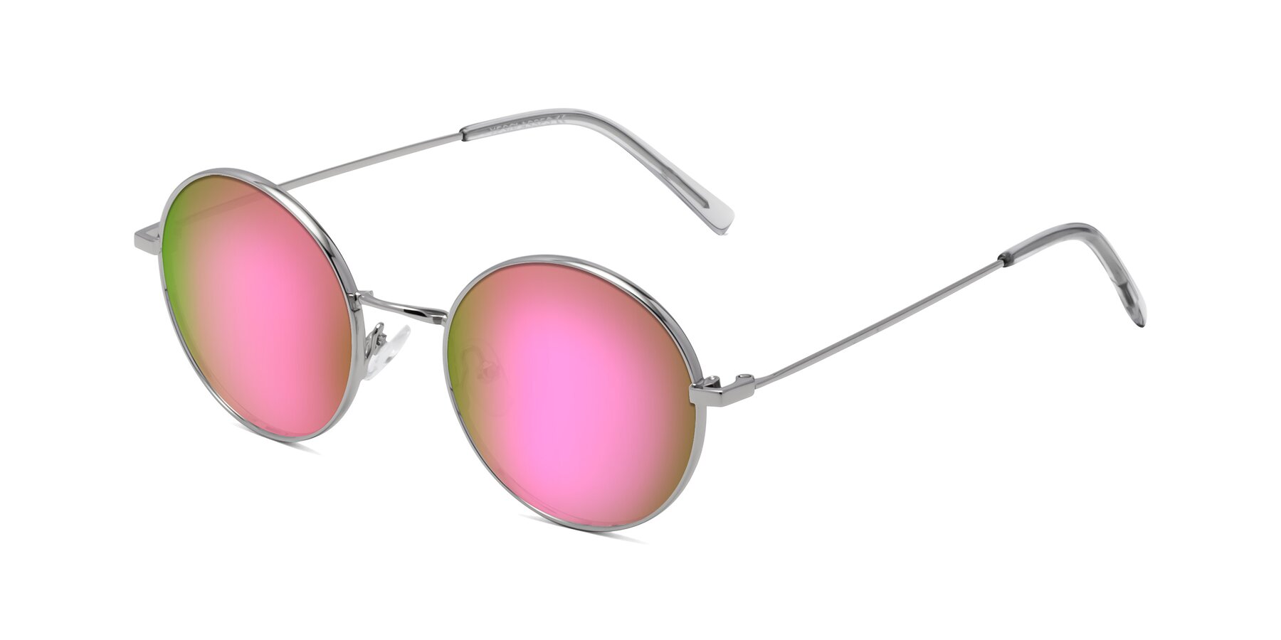 Angle of Moore in Silver with Pink Mirrored Lenses